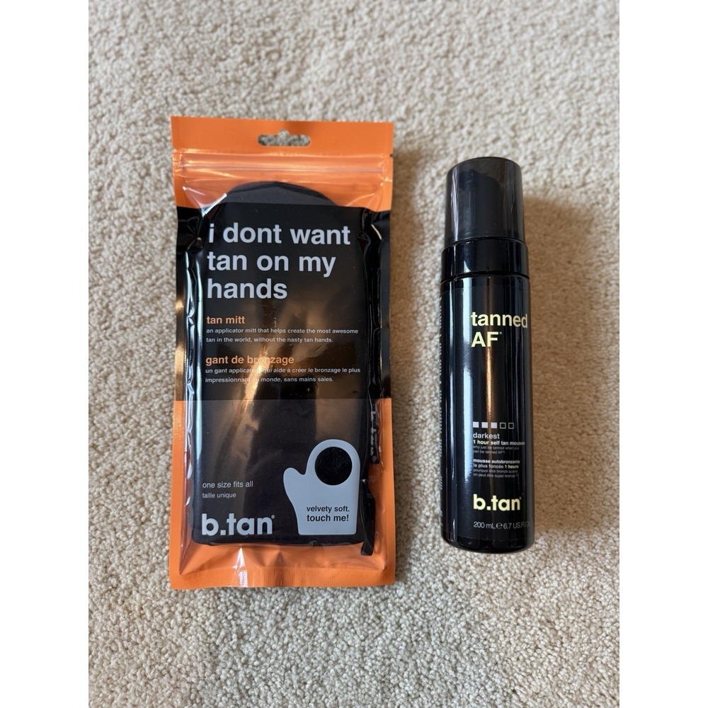 Tanned Af Dark Self Tan Mousse by B.Tan for Unisex - 6.7 oz Mousse With Tan Mitt